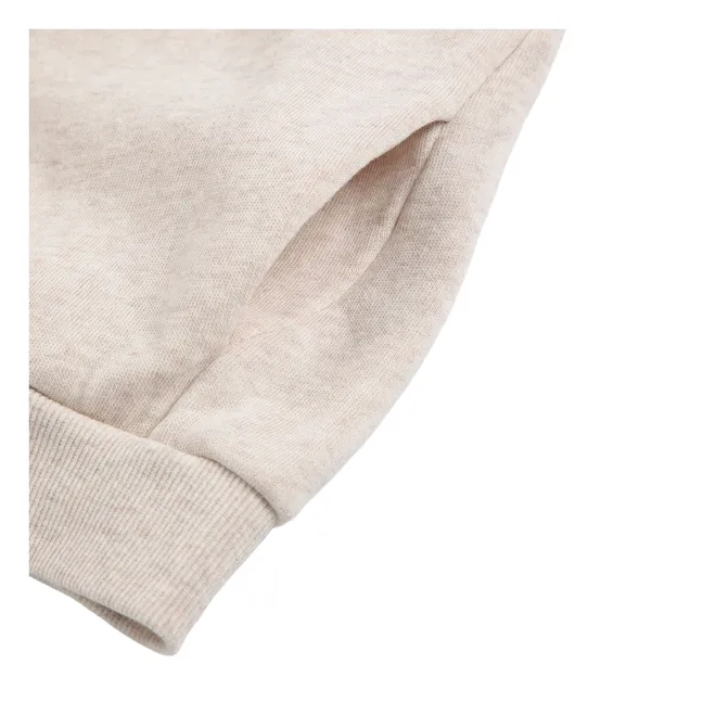 Tic Tac Toe Kapuzenpulli aus Bio-Baumwolle | Beige meliert