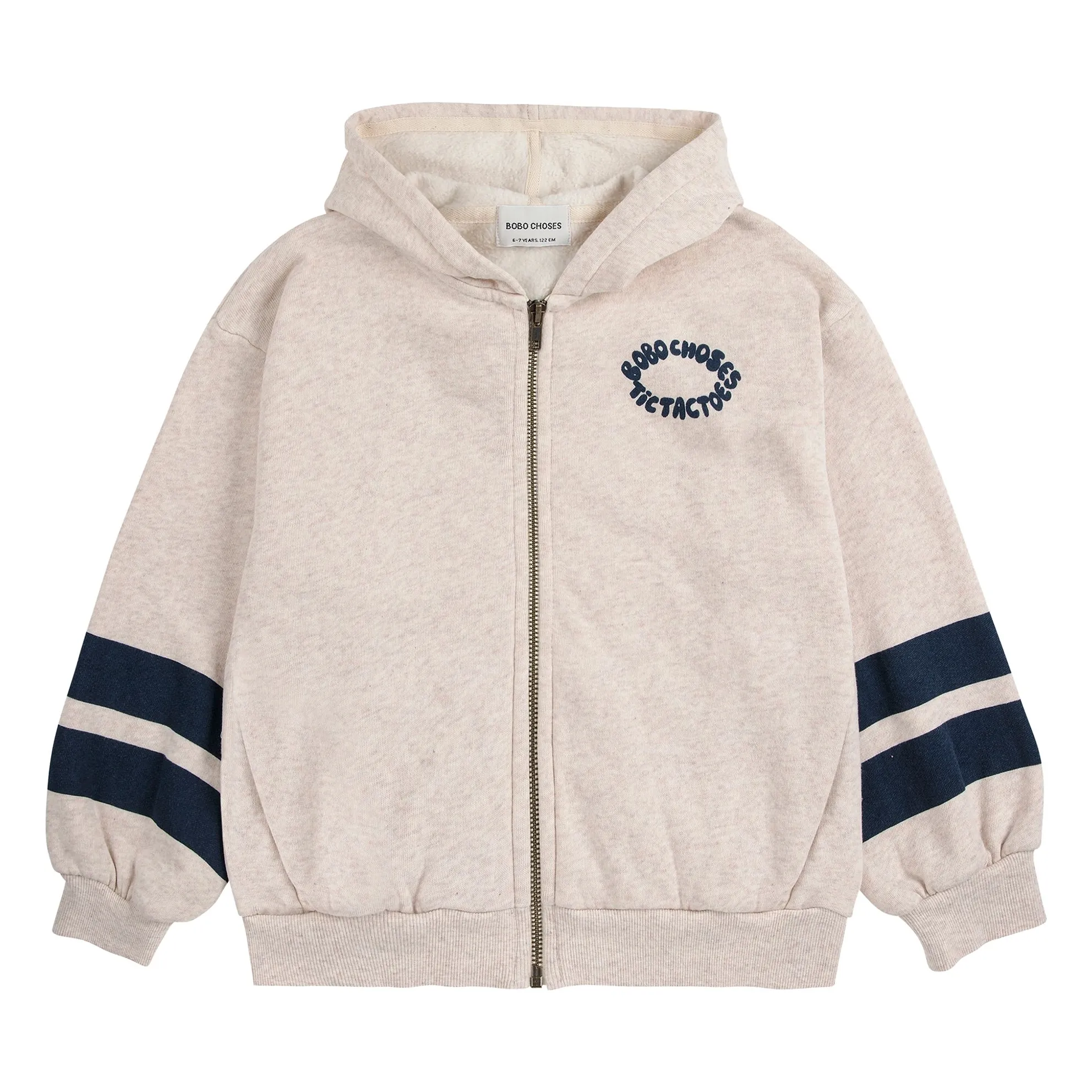 Bobo Choses Heather Beige Tic Tac Toe Organic Cotton Hoodie