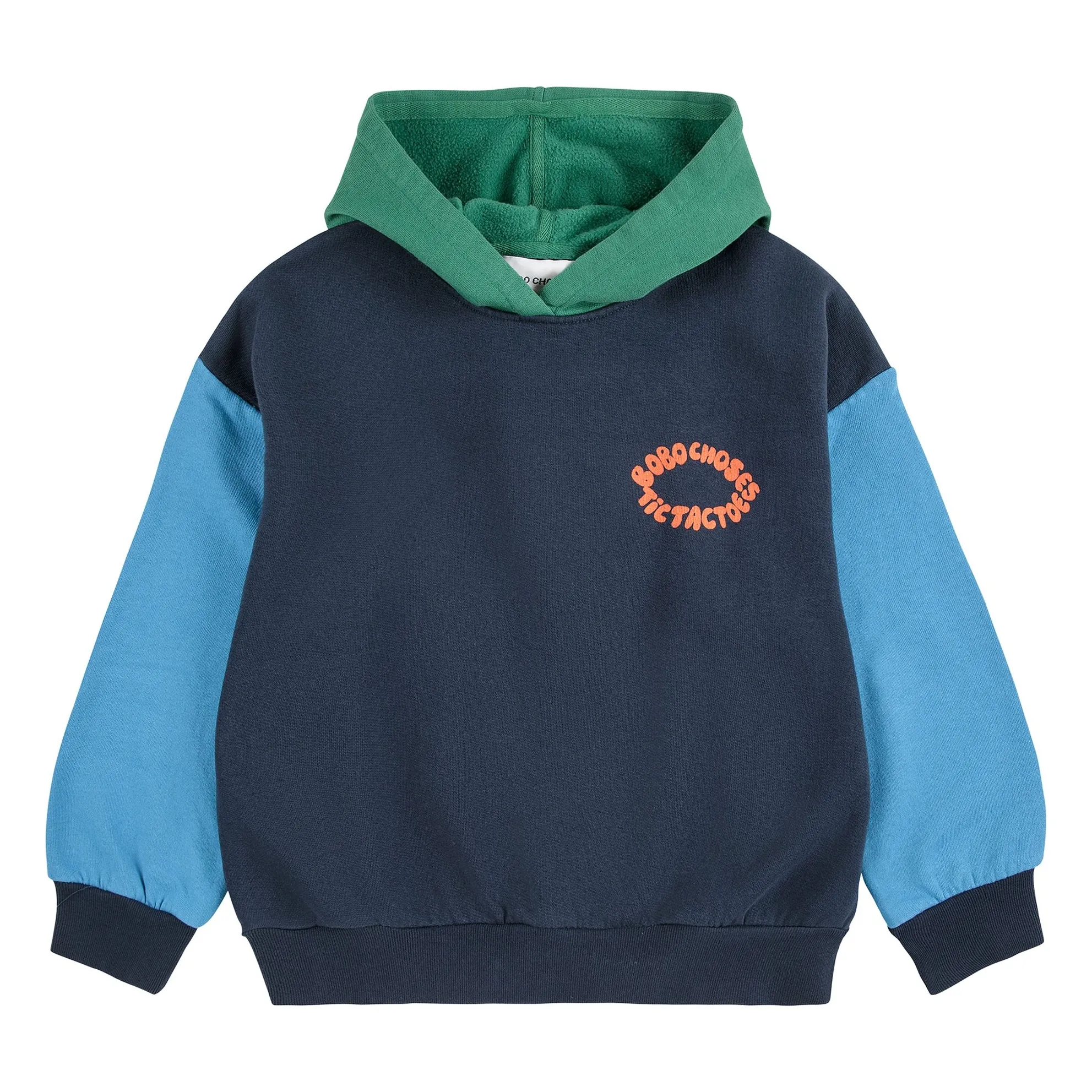 Bobo Choses Blue Colorblock Organic Cotton Hoodie
