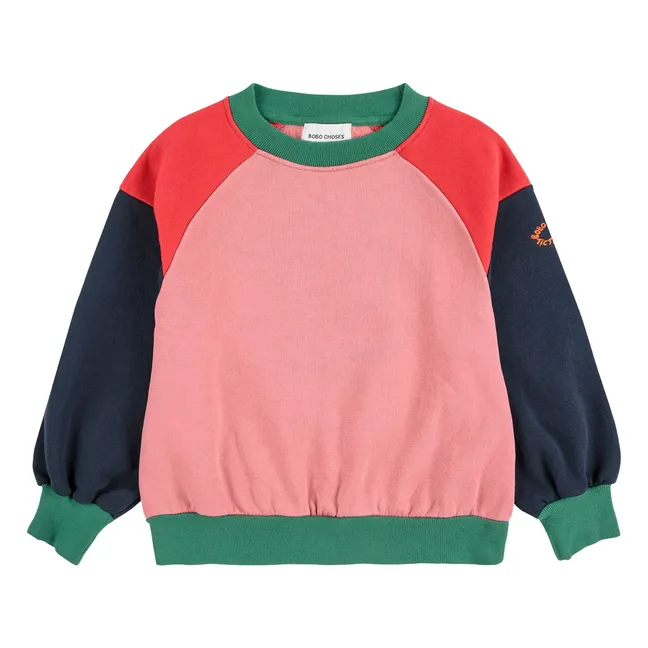 Colorblock Sweatshirt aus Bio-Baumwolle | Rosa