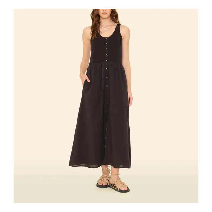 Vestido de popelina de algodón Fenix | Negro- Imagen del producto n°1