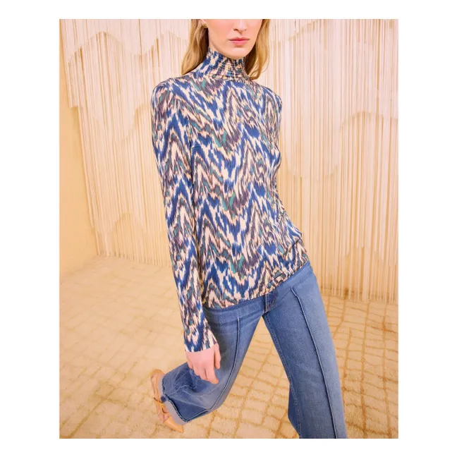 T-shirt Col Roulé Aurelia | Bleu