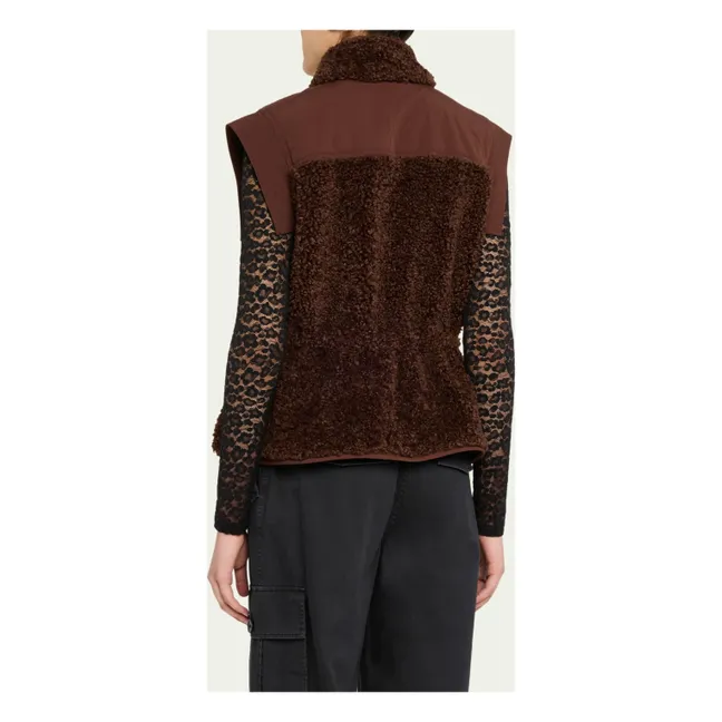 Tariet Teddy Sleeveless Jacket | Burgundy