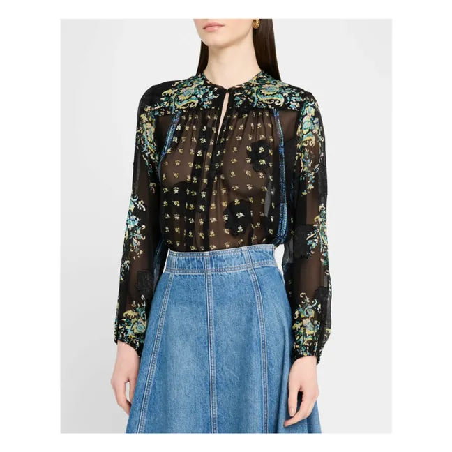Blouse Aster Soie | Bleu nuit
