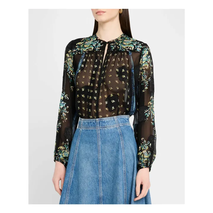 Blusa de seda Aster | Azul Noche- Imagen del producto n°3