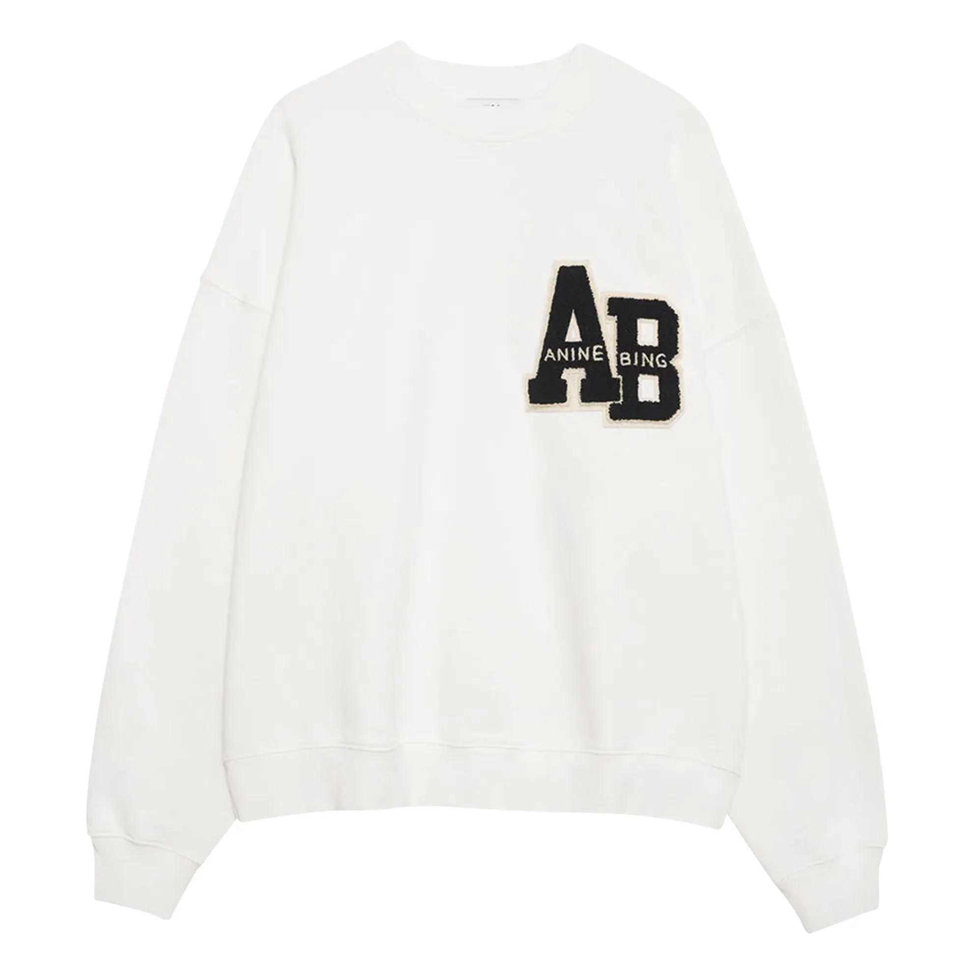 Anine Bing Off White Miles Letterman Sweatshirt