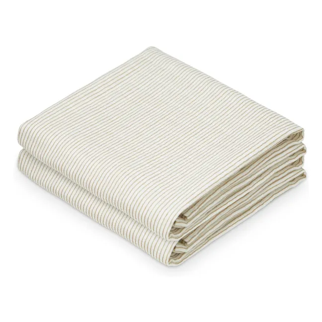 Striped diapers - Set of 2 | Camel