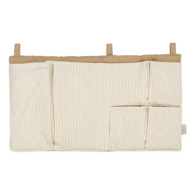 Pochette pour lit à barreaux rayée | Camel