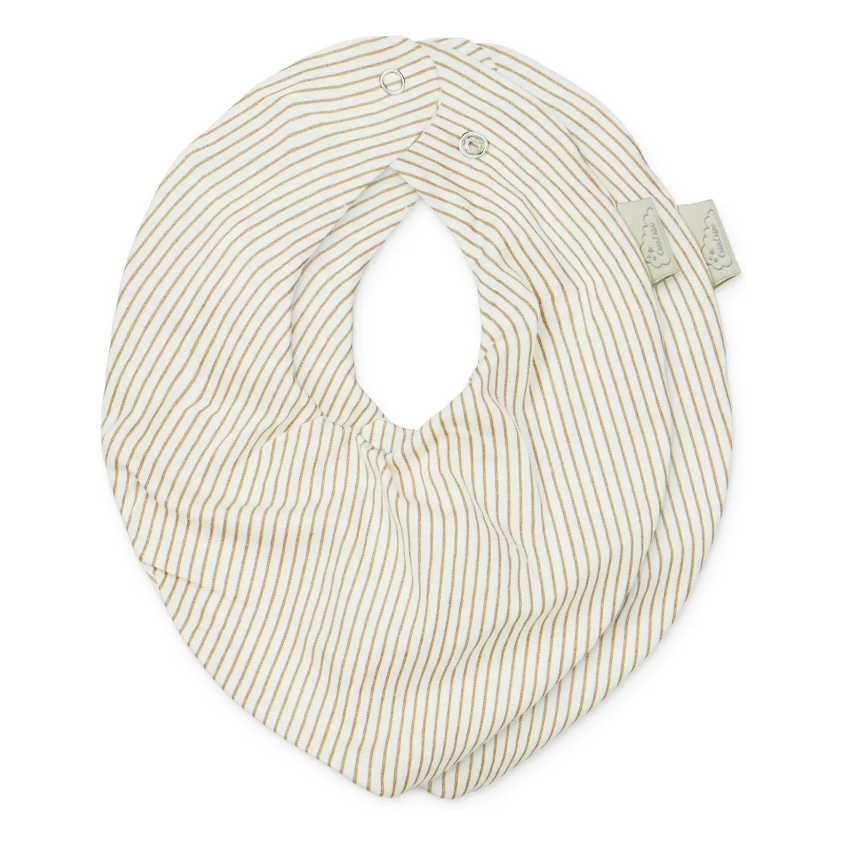 Bavoirs bandana rayé - Set de 2 | Camel- Image produit n°0
