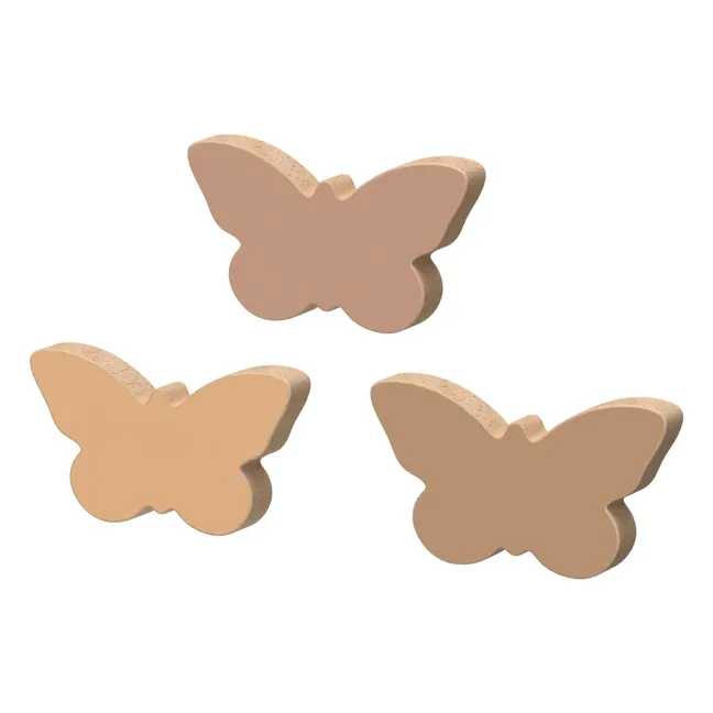 Patères Papillon - Set de 3 | Camel