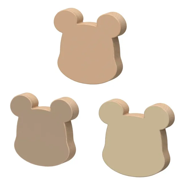 Patères Ours - Set de 3 | Marron