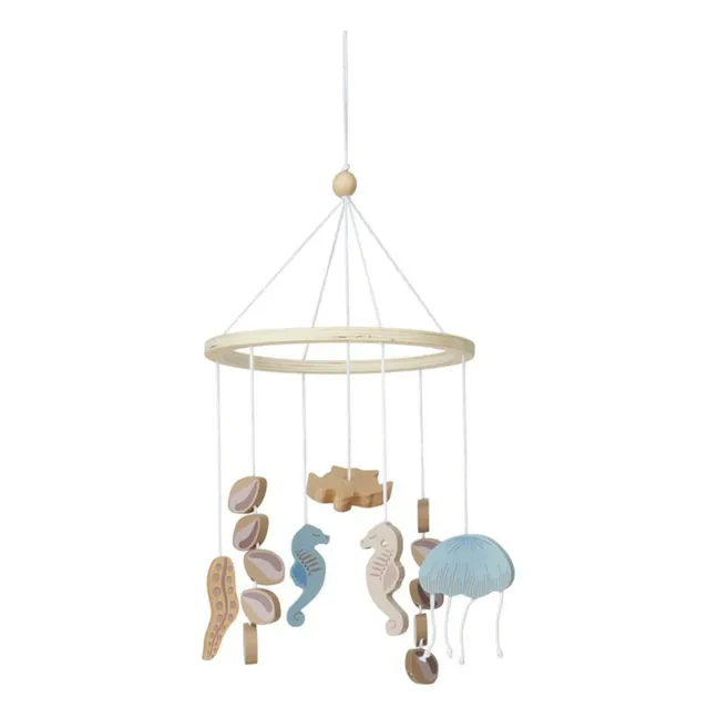 Móvil de madera Sea Garden | Azul