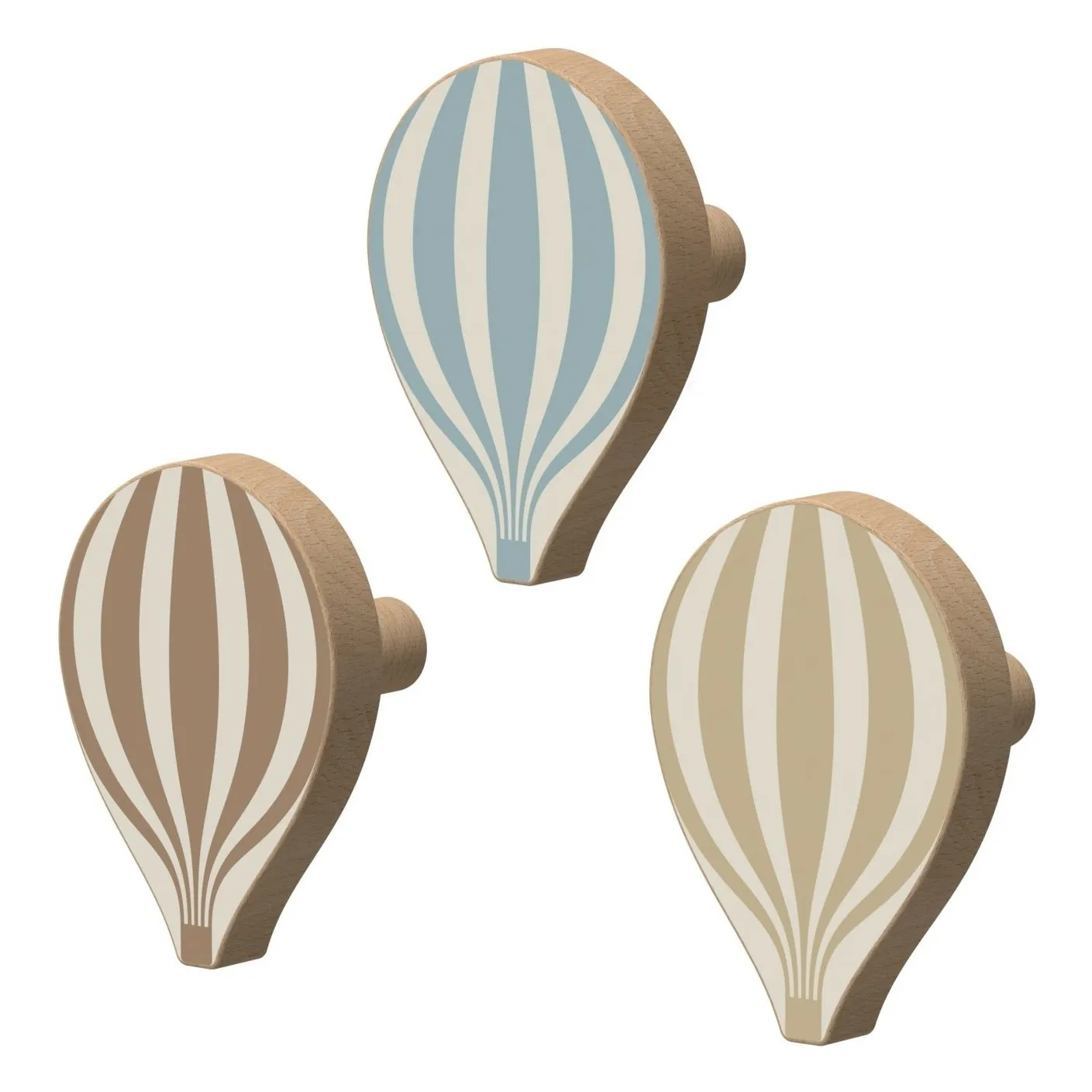 Patères Montgolfière - Set de 3 | Beige- Image produit n°0