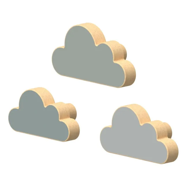 Patères Nuage - Set de 3 | Bleu gris