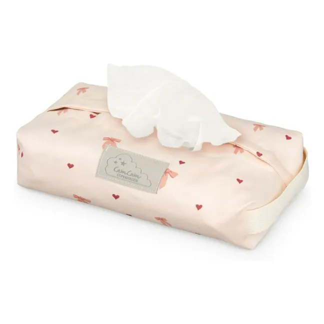 Etui pour lingettes Bows | Rose pâle