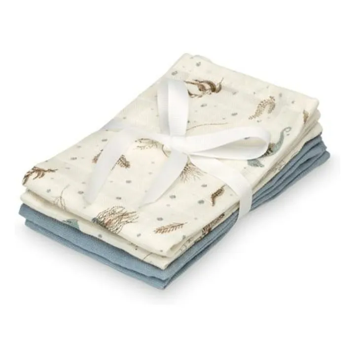 Lingettes de toilette Sea Garden - Set de 4 | Bleu- Image produit n°0