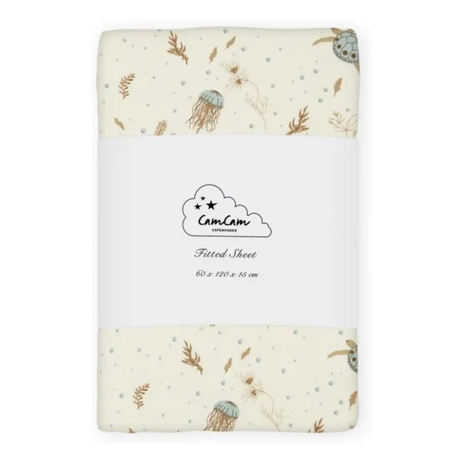 Drap-housse Sea Garden | Bleu