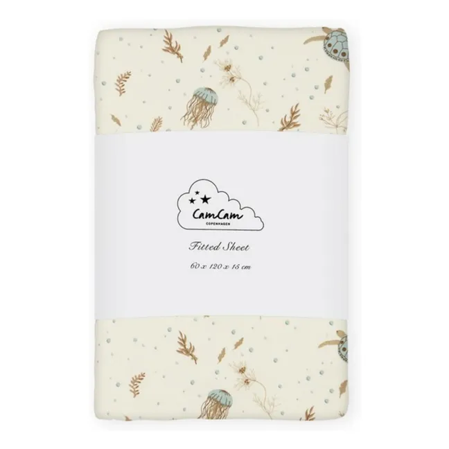 Drap-housse Sea Garden | Bleu
