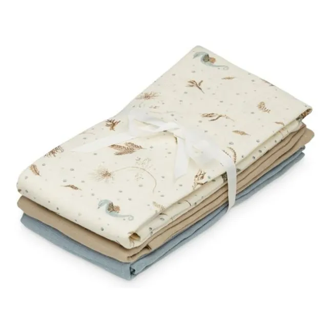 Sea Garden Nappies - Set of 3 | Blue