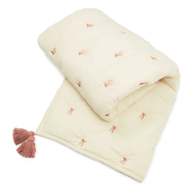 Manta bordada con lazos | Rosa