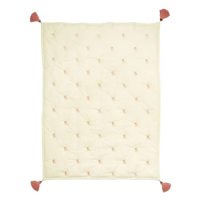 Manta bordada con lazos | Rosa