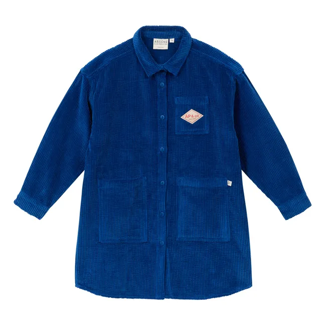 Kleid Genevieve Bio-Baumwolle | Elektrisches Blau