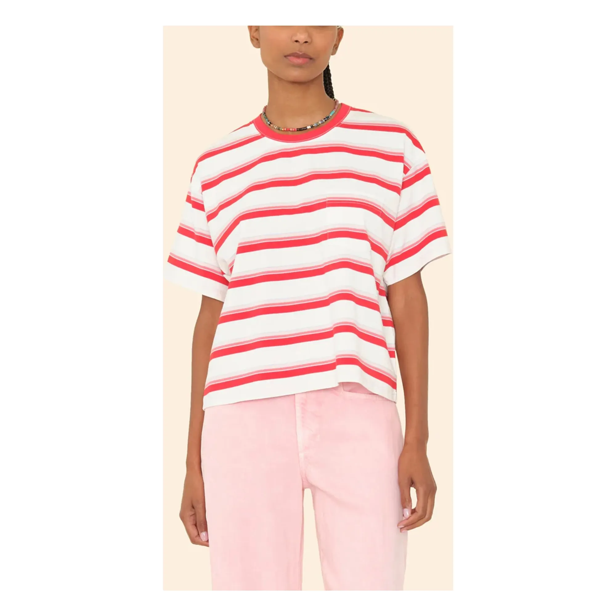 T-shirt Paulina Rayé | Blanc- Image produit n°2