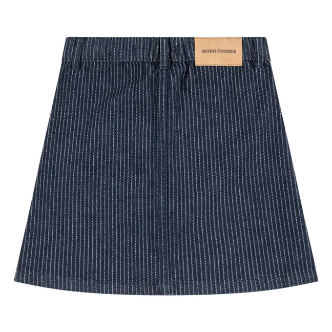 Striped Jean Skirt Organic Cotton | Navy blue