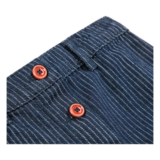 Striped Jean Skirt Organic Cotton | Navy blue