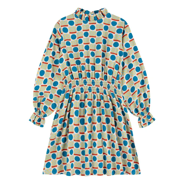 Geometrisches Kleid | Seidenfarben