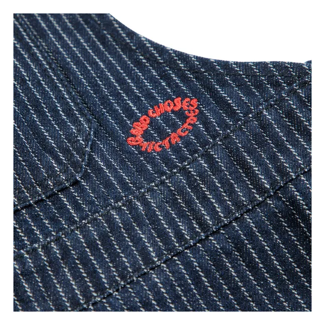 Bio-Baumwoll-Jeanslatzhose Kleid | Navy