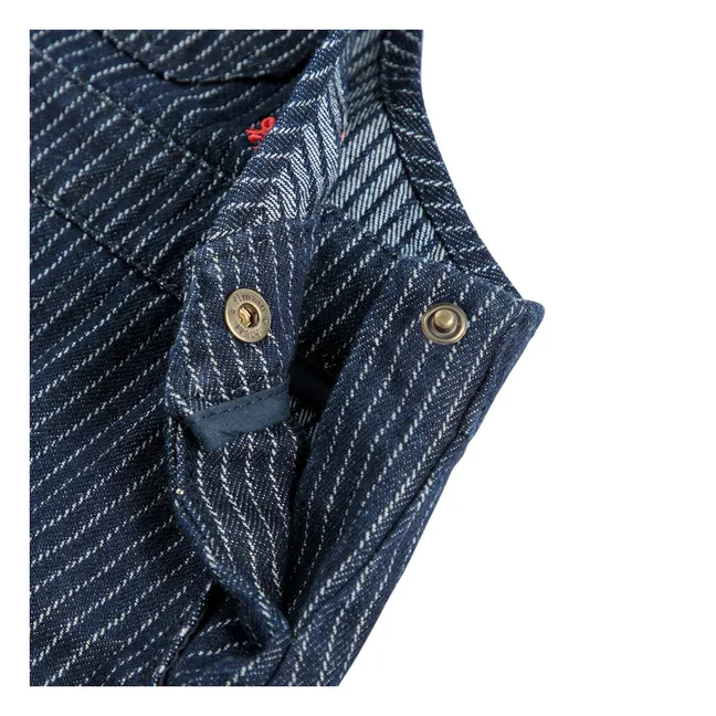 Bio-Baumwoll-Jeanslatzhose Kleid | Navy
