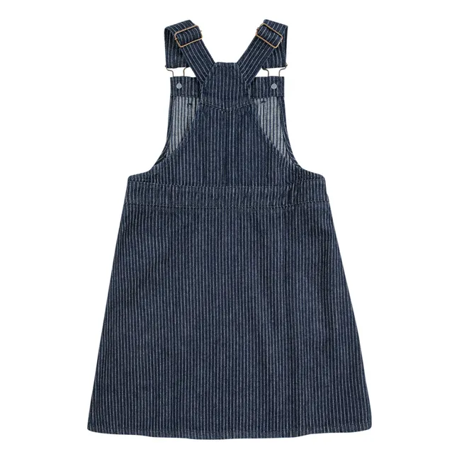 Bio-Baumwoll-Jeanslatzhose Kleid | Navy