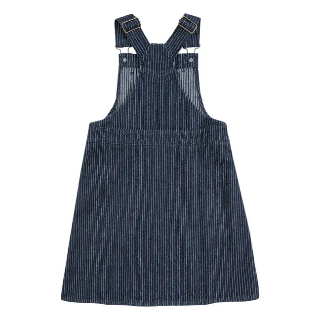 Robe Salopette en Jean Coton Bio | Bleu marine