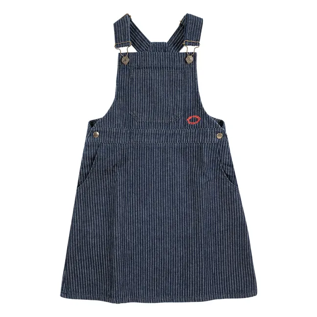 Bio-Baumwoll-Jeanslatzhose Kleid | Navy