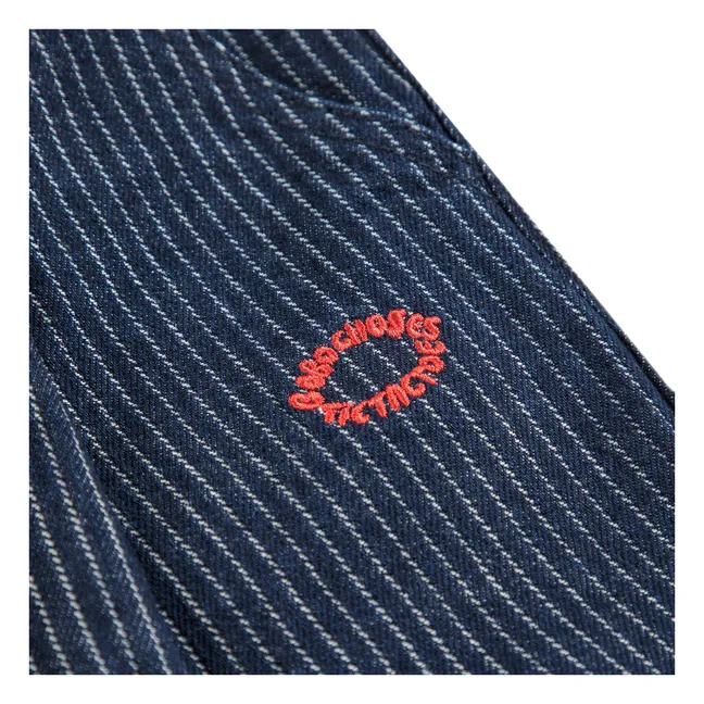 Gestreifte Ballonjeans aus Bio-Baumwolle | Blau