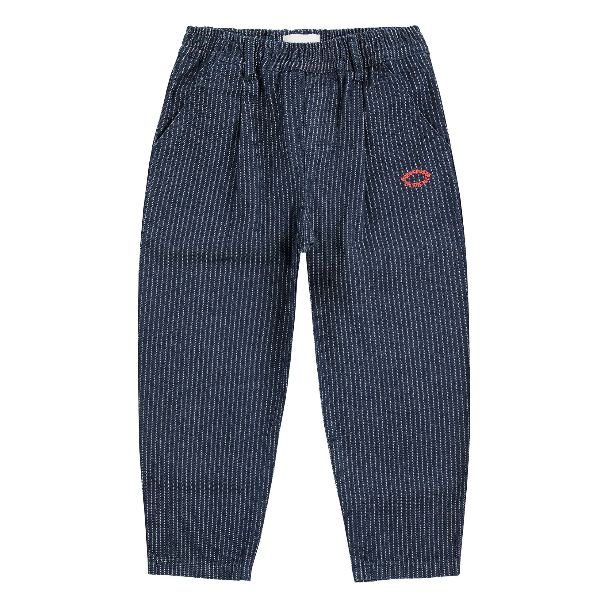 Bobo Choses Blue Striped Organic Cotton Balloon Jeans