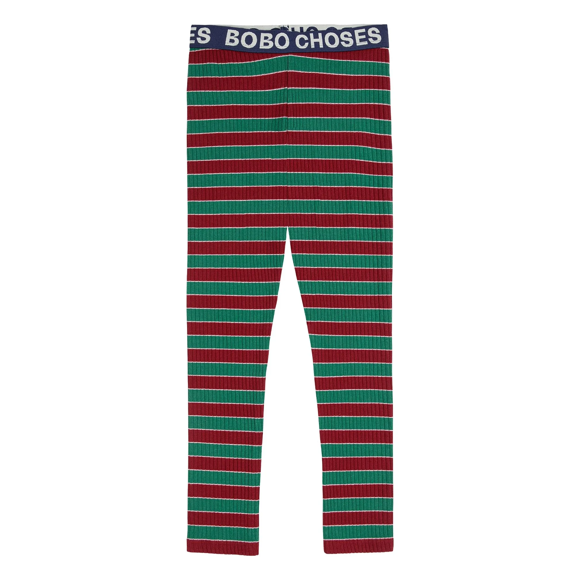 Bobo Choses Green Striped Ribbed Legging
