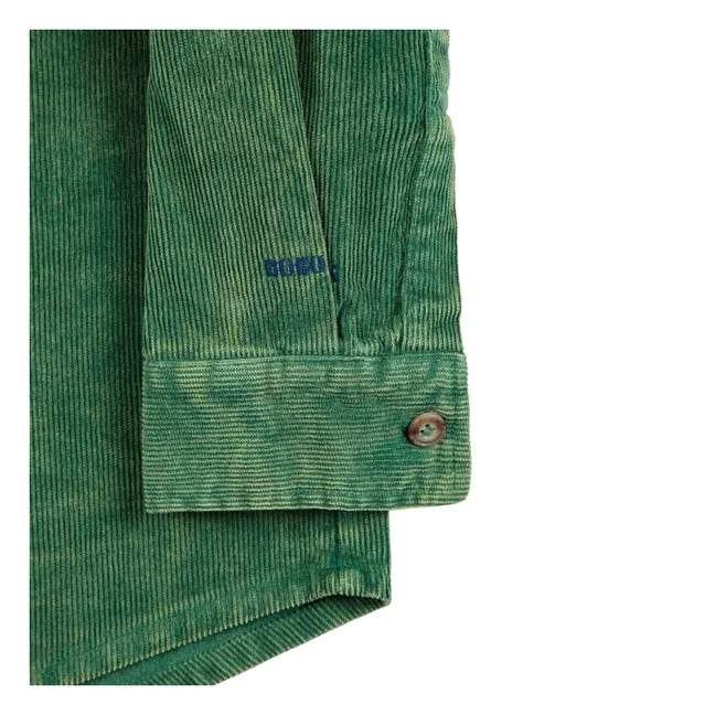 Chemise Empiècements Velours Côtelé | Vert