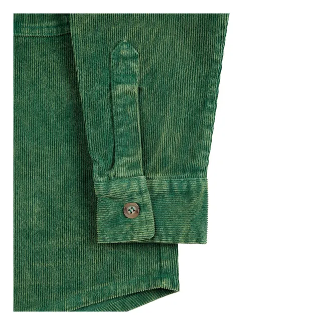 Chemise Empiècements Velours Côtelé | Vert