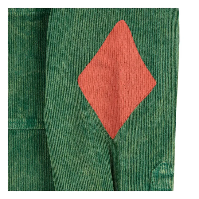 Chemise Empiècements Velours Côtelé | Vert