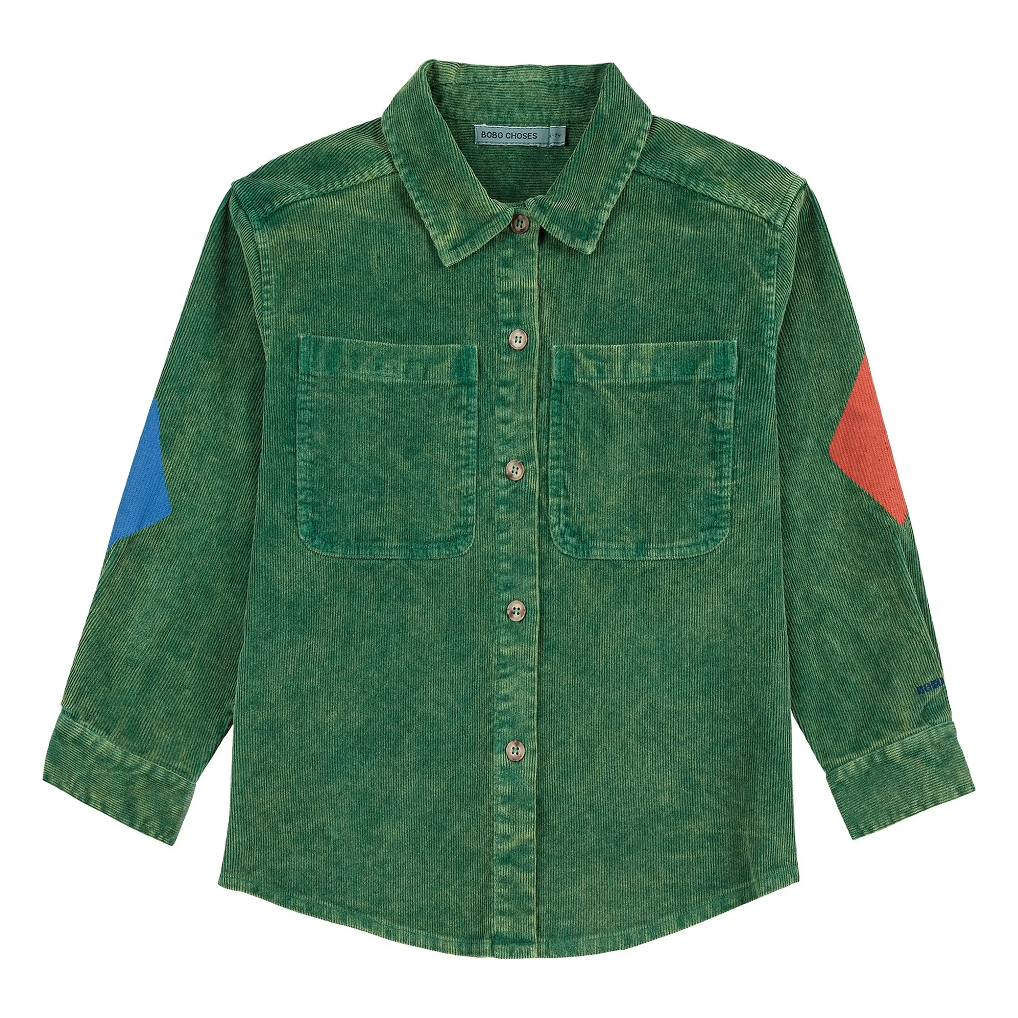 Bobo Choses Green Corduroy Yoke Shirt