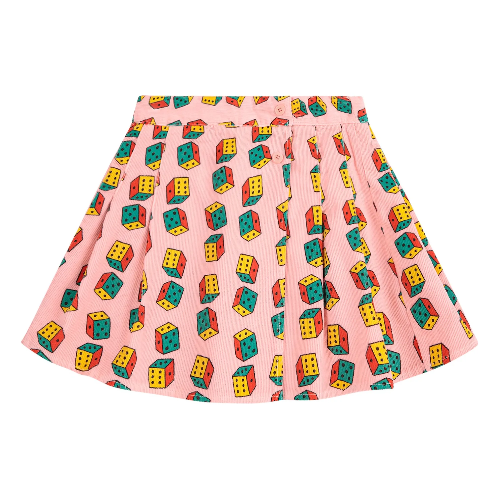 Bobo Choses Pink Pleated Corduroy Skirt Organic Cotton