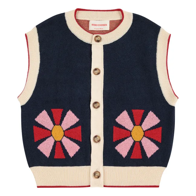 Kaleidoscope Strickjacke aus Bio-Baumwolle | Navy