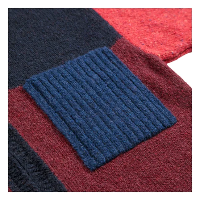 Gilet Col Laine | Rouge