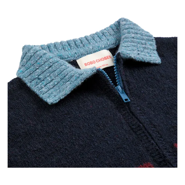 Gilet Col Laine | Rouge