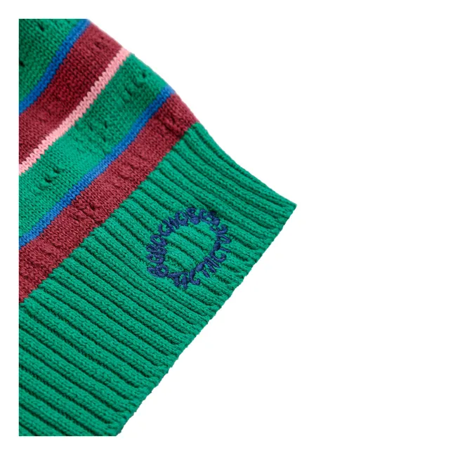 Gilet Rayé Coton Bio | Vert