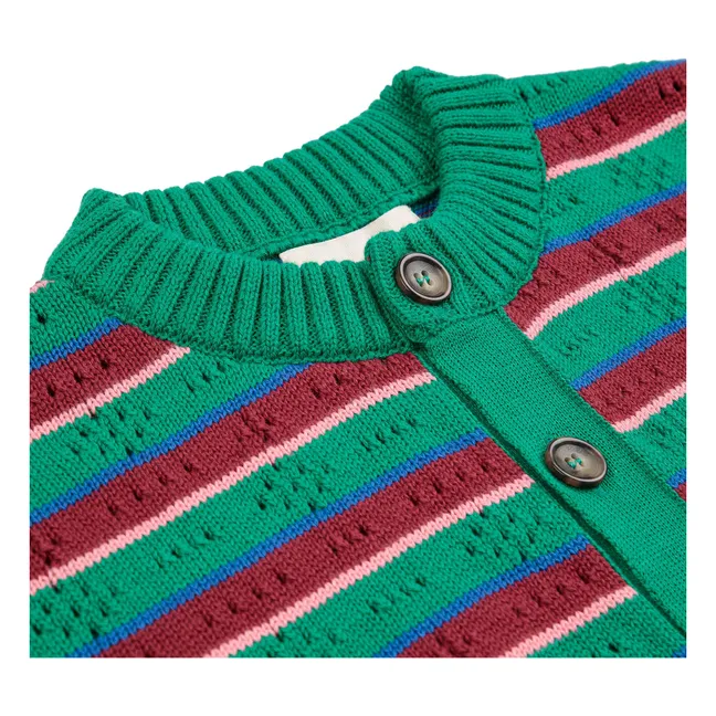 Gilet Rayé Coton Bio | Vert