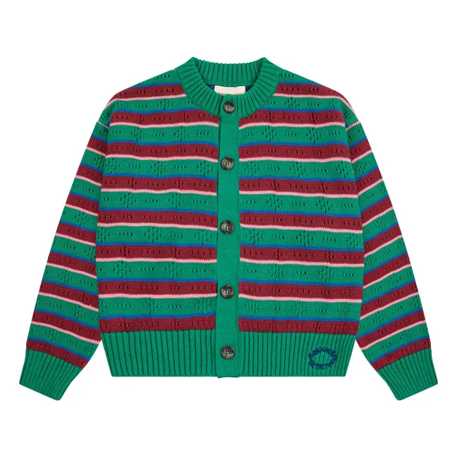 Gilet Rayé Coton Bio | Vert