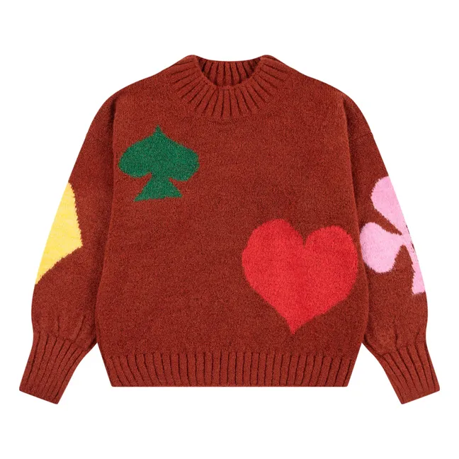 Herz-Pullover aus Wolle | Rot